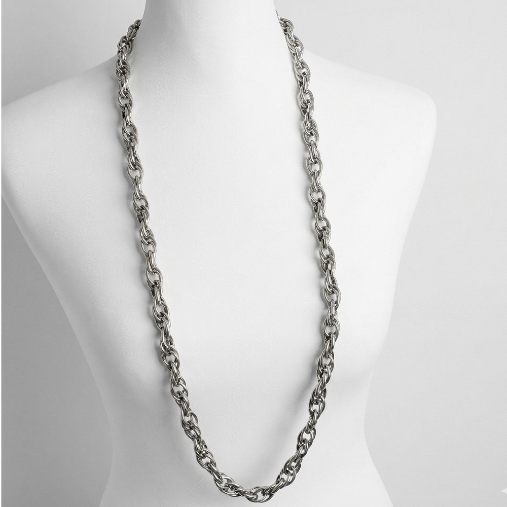 White House Black Market Silver Tone Chain Necklace
